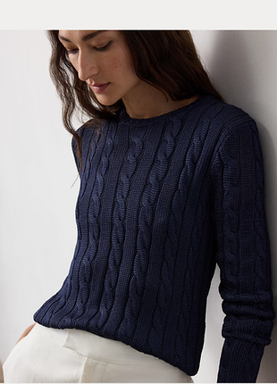 Lauren ralph lauren, бавовняний джемпер в коси, cable knit