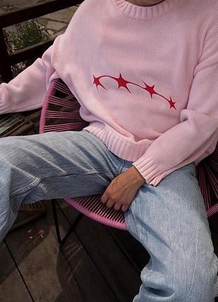 Классный хлопковый розовый оверсайз свитер pull &amp; bear
✨✨✨✨✨✨✨✨✨✨