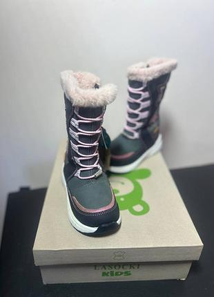 Зимові шкіряні чоботи 25 розмір  lasocki