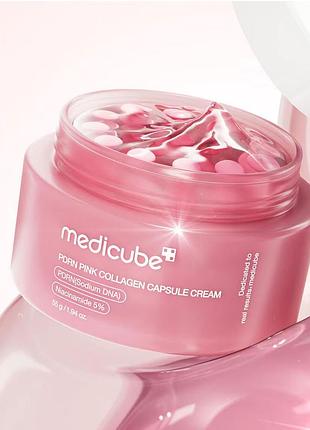 Капсульный крем для лица medicube pdrn pink collagen capsule cream с коллагеном и полинуклеотидами, 55 г оригинал