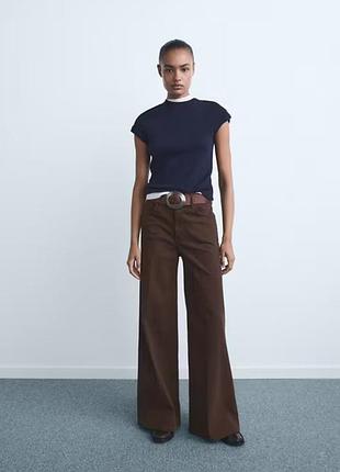 Широкі джинси з високою посадкою mango - 34, 36, 38, 40, 42, 44