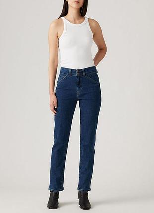Джинси levi's premium 724 high rise straight оригінал жіночі прямі сині w26 l30 (розмір s / 26)