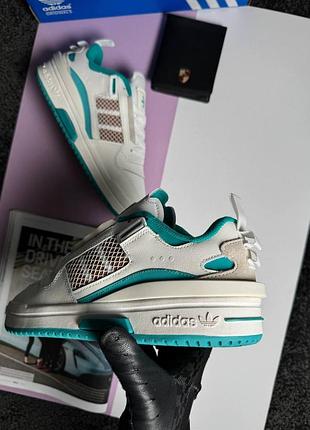 Adidas forum mod low white turquoise