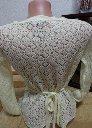 Женственная ажурная кофта кардиган блуза3 фото