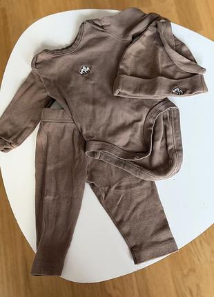 Комплект для малюків боді легінси шапочка mag baby бавовняний