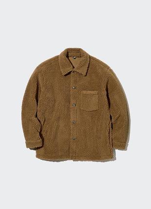 Оригінальна флісова куртка-сорочка uniqlo windproof outer fleece shirt jacket (розмір xxs / оверсайз)