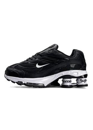 Кроссовки мужские nike x supreme shox ride 2 sp black white