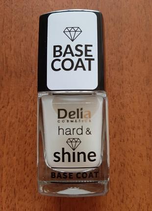 База от delia cosmetics, основа под лак для ногтей hard &amp; shine,