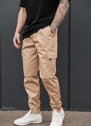 Чоловічі бавовняні штани карго without reflective beige