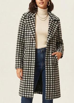 Демисезонное пальто в клетку george outerwear / мягкое пальто l-xl / м оверсайз