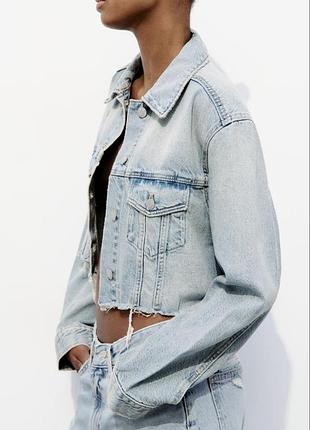 Джинсова куртка сорочка zara s