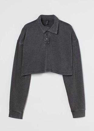 Укорочений свитшот-поло / кроп-світшот h&amp;m divided