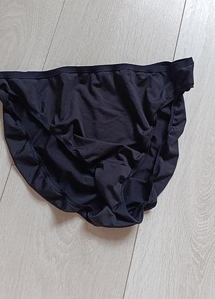 Чорні гладенькі трусики базові труси m&s xl 14 42