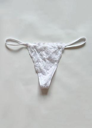 Intimissimi жіночі трусики стрінгі білі з мережива кружевні мереживні труси білі сіточка фірмові стринги стрінги інтімісімі весільні нареченої