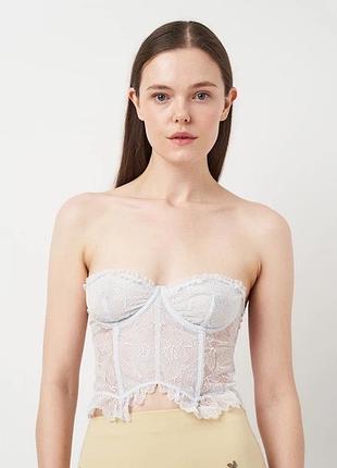 Комплект білизни з мереживом корсет і трусики zara