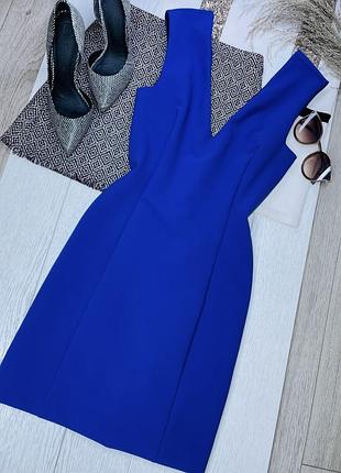 Святкова сукня zara xs коротка сукня футляр синя плаття з глибокими вирізами плаття зара
