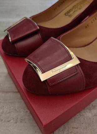 Туфлі жіночі salvatore ferragamo 'thais' бордові, розмір 38
