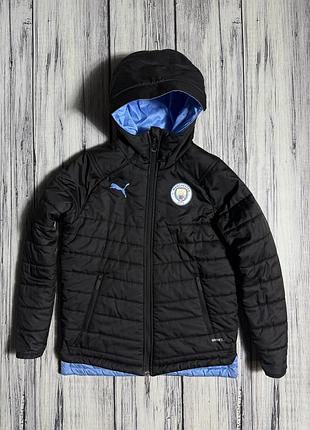 Куртка оригинал puma manchester city двухсторонняя детская размер s 7 8 лет