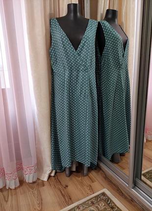 Асимметричное в горох платье 👗