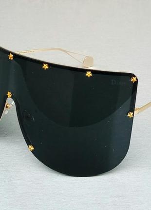 Christian dior окуляри маска жіночі сонцезахисні більше панорамні закруглені чорні2 фото
