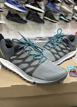 Чоловічі трекінгові кросівки merrell antora 2 для трейлранінгу хайкінгу тактичні демісезонні оригінал сітка сірі бу 42.5-43 р спортивні легкі