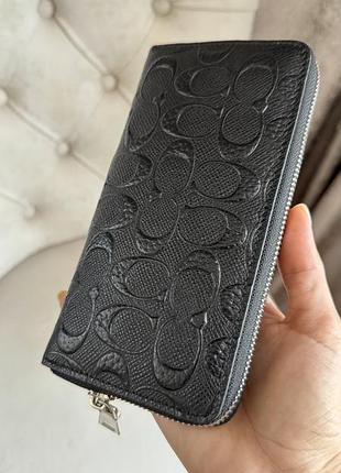 Шкіряний чорний гаманець під coach
