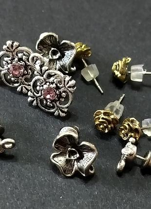 5 пар, микс, основы для сережек