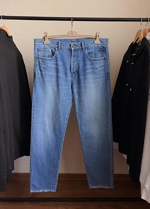 Джинсы saint laurent paris embroidered ysl logo vintage blue jeans