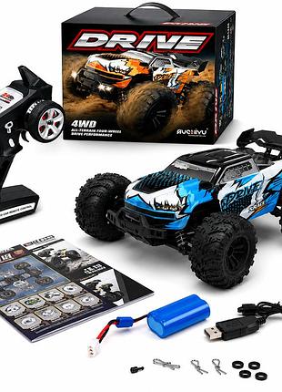 Радіокерована машина conquer rc wl toys монстр-трак 4х4 70км/год 1/16 синя