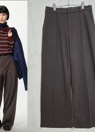 Брюки палаццо с контрастной строчкой по длине увесистые uniqlo