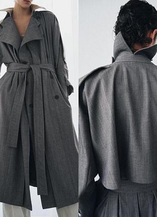 Комбинированный тренч zara с шерстью