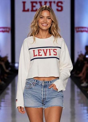 Свитшот женский levi’s молочный размер l хлопок вискоза
