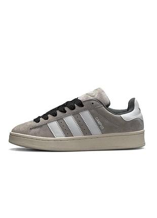 Чоловічі кросівки adidas campus 00s grey white натуральна замша