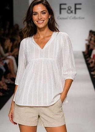 Блуза · жіноча · f&f · біла · 4xl · 100% модал вишивка