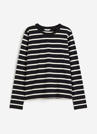 Котоновий лонгслів у смужку h&m