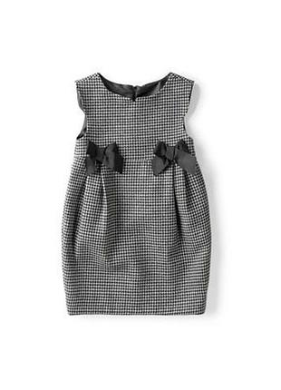 Тепла сукня сарафан на дівчинку zara 6-8 років сіра гусяча лапка плаття осіннє вовна шерсть