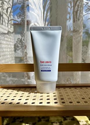 Сонцезахисний крем для чутливої шкіри be:zero derma factory pure sun cream, 80 ml, на фізичних, мінеральних фільтрах, бі зеро, бізеро, спф, be zero