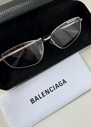 Окуляри balenciaga з металевою оправою майже прозорі, світло-сірі лінзи