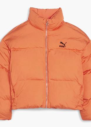 Пуховик puma помаранчевий, розмір xs