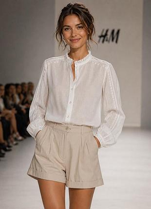 Блуза женская h&amp;m белая s- m хлопковая
