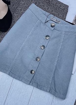 Нова осіння спідниця denim co s бавовняна спідниця вельветова коротка спідниця трапеція на ґудзиках