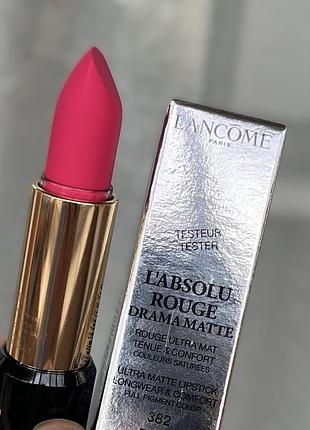 Помада (відтінок No382 pink exaltation/неонова фуксія (яскраво-рожевий колір)) lancôme l'absolu rouge drama matte