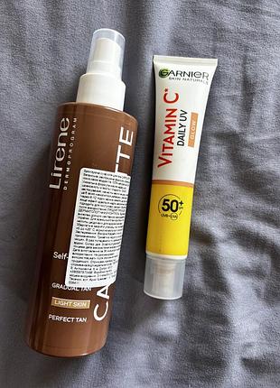 Бронзувальна суха олія lirene caffe latte + spf 50 garnier у подарунок!