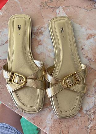 Шльопки zara 38 розмір шльопанці