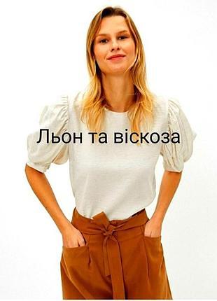 Блуза базовая лен и вискоза