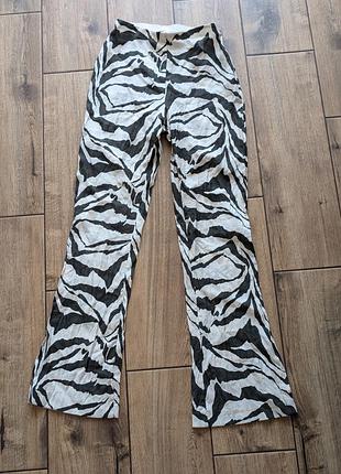 H&amp;m тонкие легкие клешные брюки штаны жатка