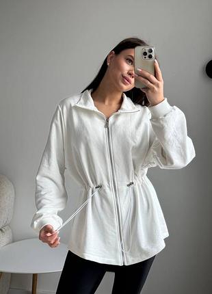 Жіноча подовжена кофта на блискавці з кулісками | one size | 6 кольорів
