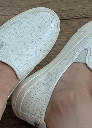 Сліпони білі calvin klein мокасини кеди