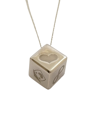 Срібне кольє з кубиком "дім" 40-42 см cube-1
