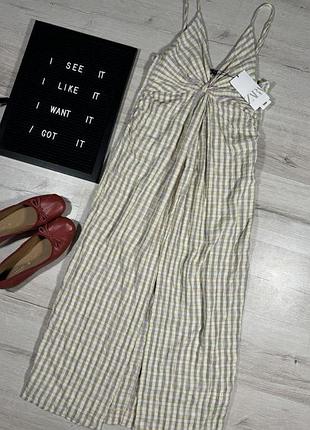 Легкое платье миди в клетку zara